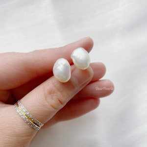 Baroque Pearl 14K Gold Stud Earrings