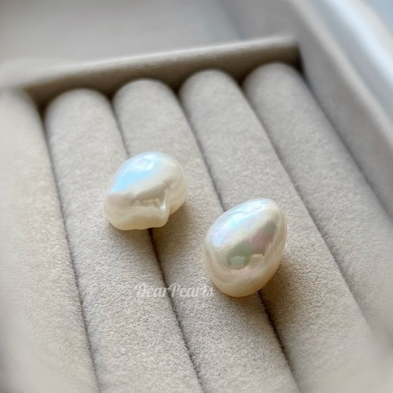 Baroque Pearl 14K Gold Stud Earrings