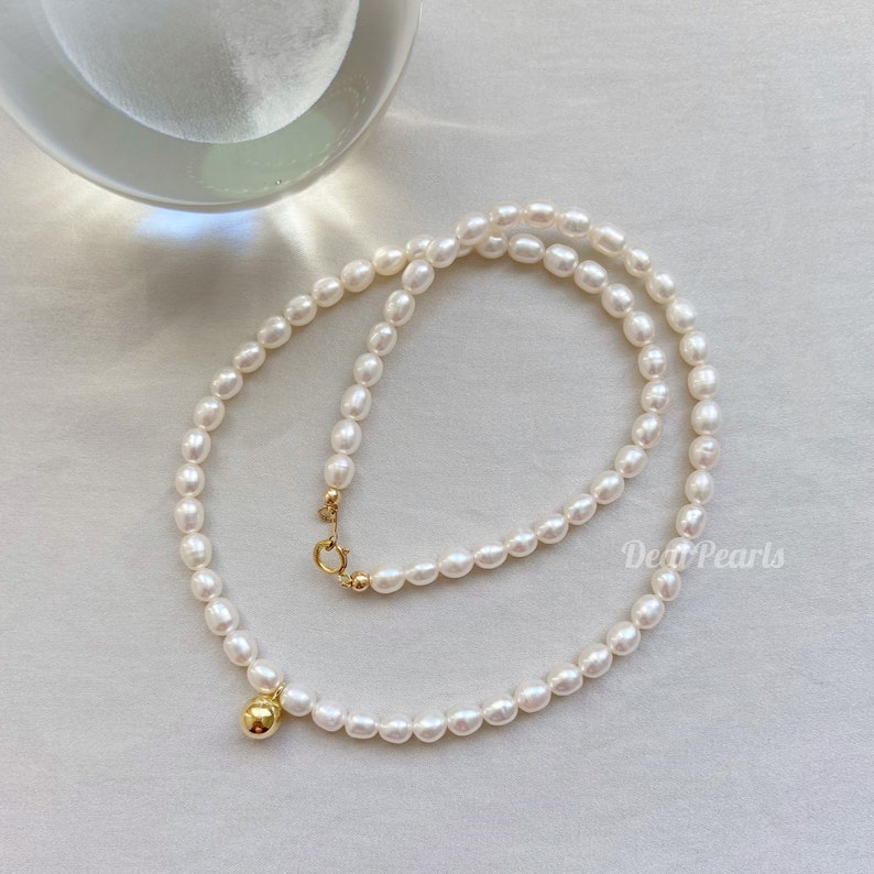 Pearl Beads Necklace White Mini Freshwater Pearl Necklace - Etsy Canada