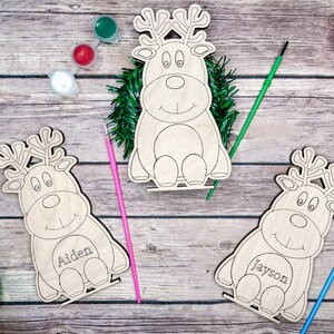 DIY Paint Your Own Reindeer Kit Winter Craft Christmas Kids Party Personalized Stocking Stuffer image 2