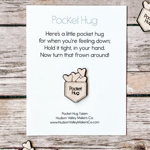 Pocket Hug Token with card, Party Favor for Kids, Easter Egg Stuffer, classroom valentines, thinking of you, get well, bereavement, love