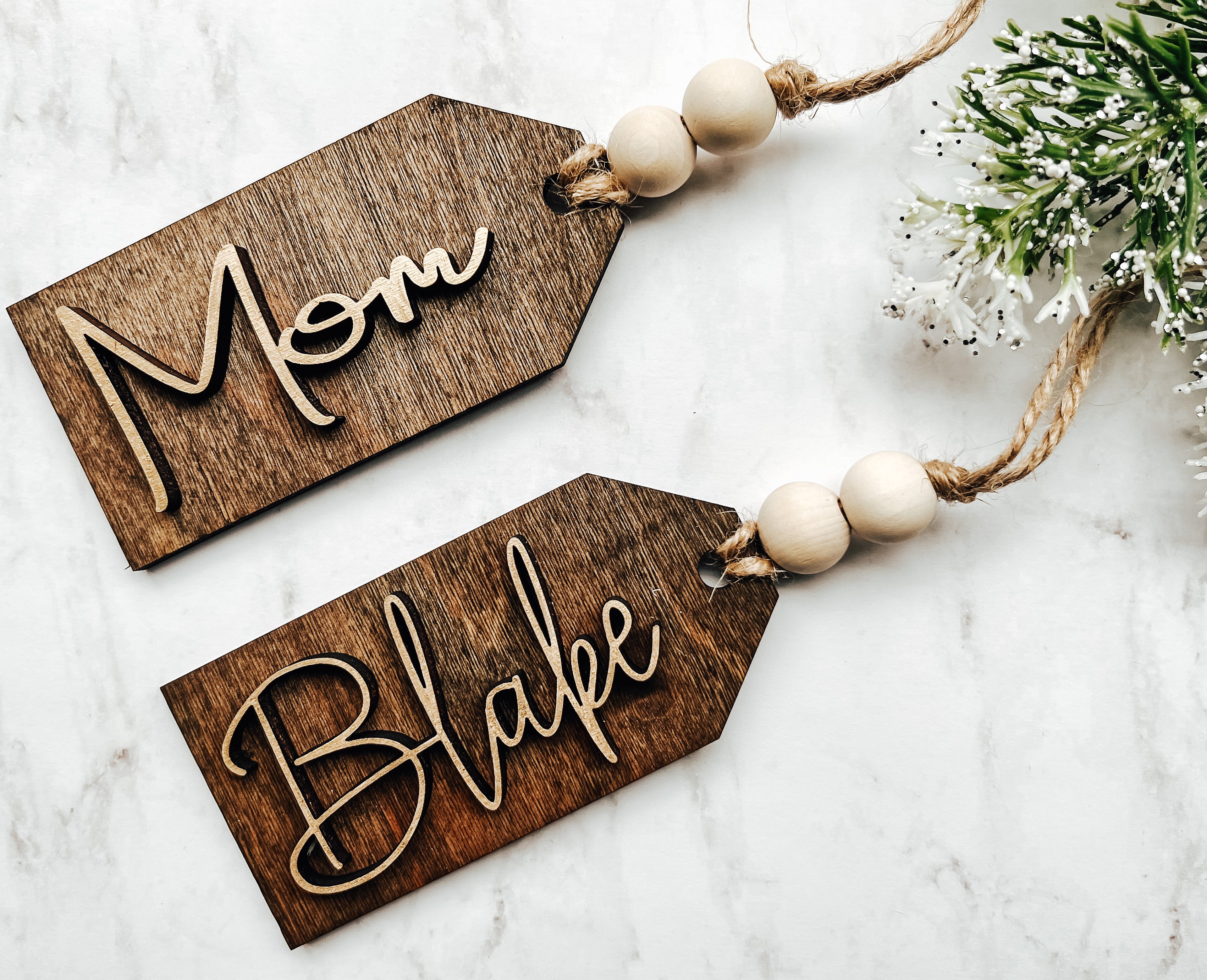 Personalized Christmas Stocking Tags, Stocking Name Tags, Wooden Gift Tags,  Personalized Wooden Tags, Wooden Signs 