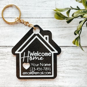Personalized Realtor Welcome Home Keychain, Realtor Marketing, Closing Gift for Client, for Buyer, Realtor Advertising, Realtor Swag