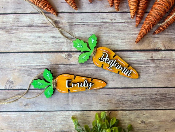 Ornament - Personalized Carot with your name - Raw Wood Maple Ornament - Personalized Carot with your name - Raw Wood Maple