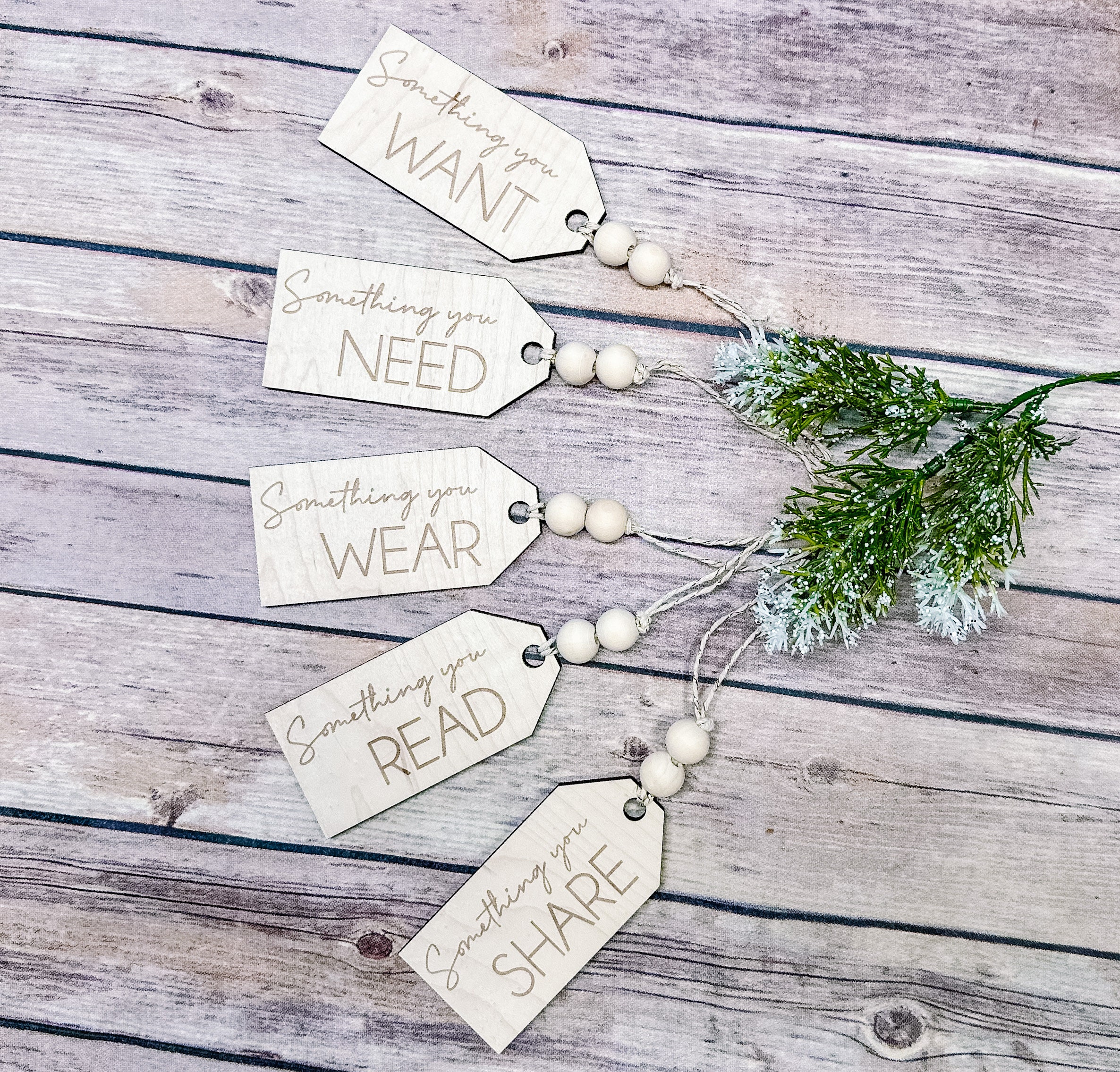 Wood Gift Tags Set of Five Something to Tags 4 Gift Rule Etsy