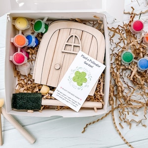 Fairy Door Craft Kit, Easter Basket Gift, Party Favors for kids, Pixie Door, DIY Paint Kits for parties, Stocking stuffer for boys & girls