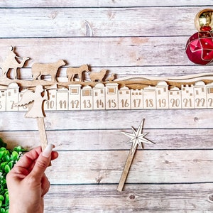 Nativity Advent Calendar, Wooden Scene, Christmas Countdown Mantle Decor, Religious Decor, Nativity Set Handmade, Reusable for kids, adults image 8