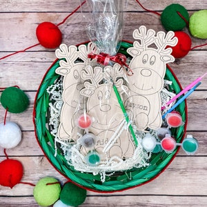 DIY Paint Your Own Reindeer Kit Winter Craft Christmas Kids Party Personalized Stocking Stuffer image 3