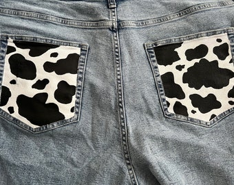 Cow Print Plus Size Jean Shorts - Etsy