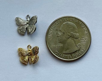 Gold Silver Butterfly Charms