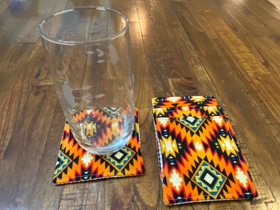 Azteca No Skid Eco-friendly Fabric Coasters, Variety of Sets Cloth