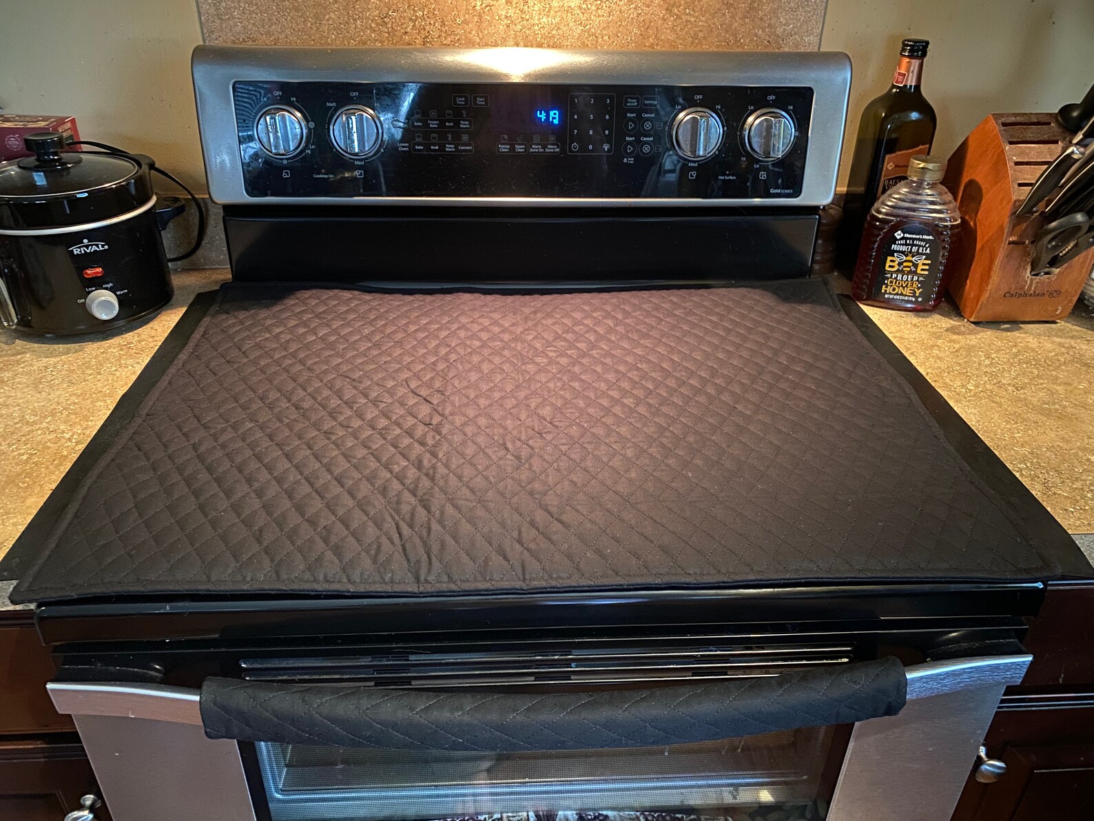 Quilted Stove Top Cover With/without Oven Handle That Protects Etsy