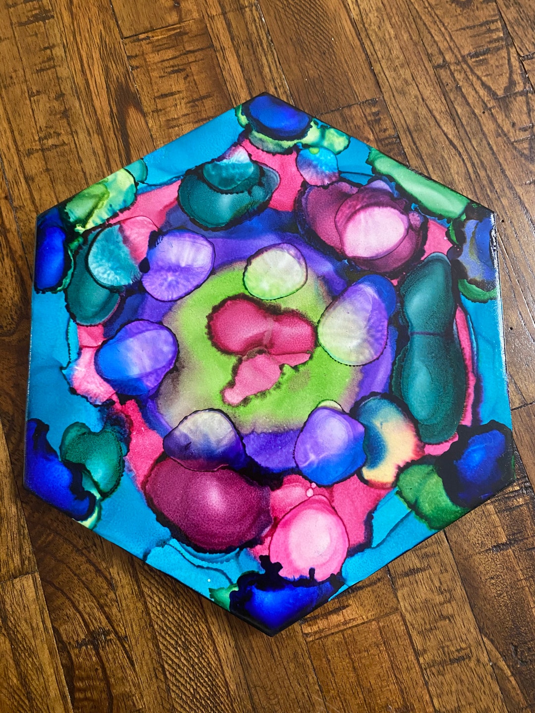 Ceramic Hot Plate Ceramic Trivet Alcohol Ink Art Work One of a Kind Etsy