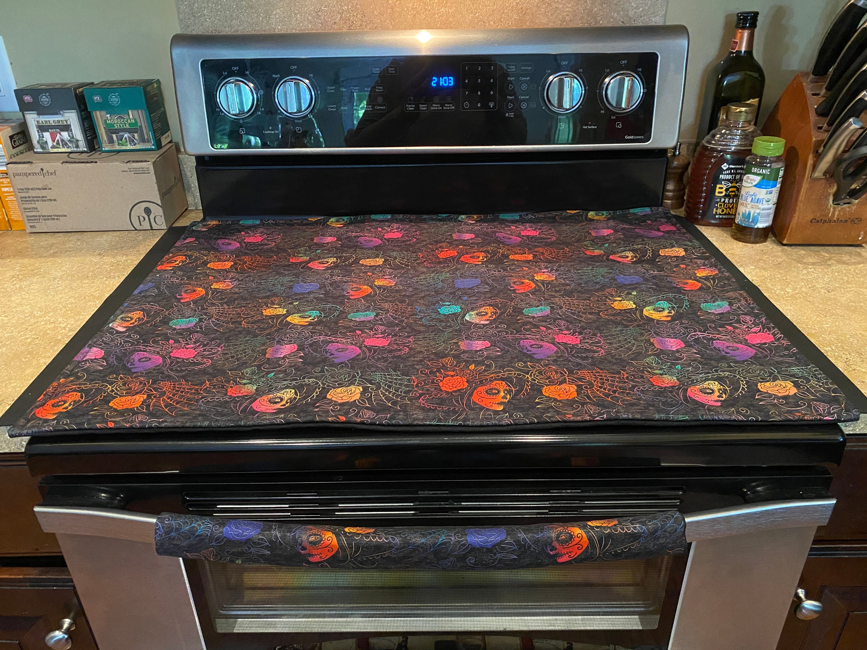 rv glass stove top cover