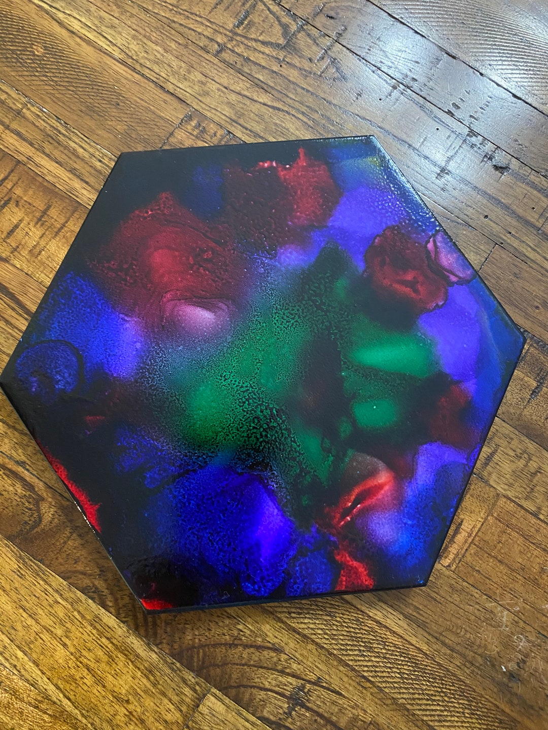 Ceramic Hot Plate Ceramic Trivet Alcohol Ink Art Work Etsy