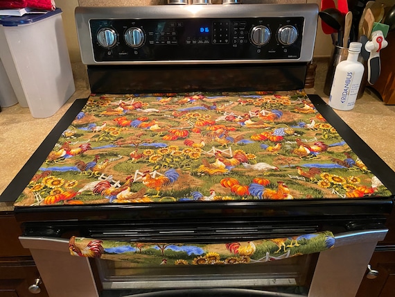 Fall Leaves Stove Top Covers With or Without Oven Handle That Protects Your Ceramic  Glass Top and Handle Reversible Quilted Backside 