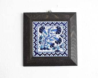 Wooden Framed, Ottomans Paintings, Traditional Turkish Wall Art, Hand Painted Tile Wall Art, Ceramic Wall Art, Framed Wall art