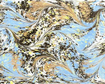 Printible Marbling,  Marbling Paper,Ebru,Turkish Ebru Paper,Blue Marbling Paper, Wall Art Paper,Bookend,Craft Paper,19'' x 13''
