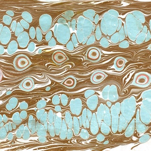 Printible Marbling, Turquoise Marbling Paper, Wall Art,Handmade Ebru Paper,Turkish Ebru Art,Flower Marbling Paper,Marble Art,Abstract Paint