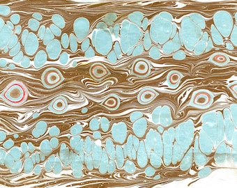 Printible Marbling, Turquoise Marbling Paper, Wall Art,Handmade Ebru Paper,Turkish Ebru Art,Flower Marbling Paper,Marble Art,Abstract Paint