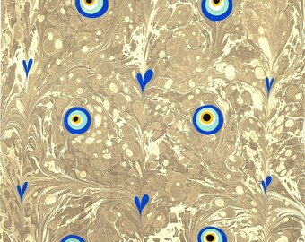 Marmoleado imprimible, papel marmoleado de mal ojo con suelo gris, arte de pared, papel Ebru hecho a mano, arte turco de Ebru, pintura de mal de ojo, arte de mármol