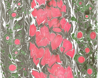 Printible Marbling, Melting Heart Wall Art, Home Decor Art,Ebru Wall Art,Red Green Marbling,Home Gift,Handmade Wall Art,Abstract Wall Art