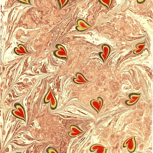Heart design Marbling Paper, Abstract Marbling Art, Marbling Paper With Heart, Marbling Wall Art,Original Ebru Art,Ebru Wall Art