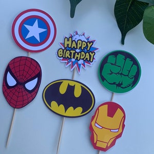 Super hero cake toppers/ Cupcake toppers
