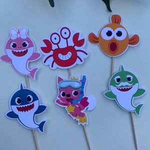 Baby cute Sharks Cake topper / Cupcake topper