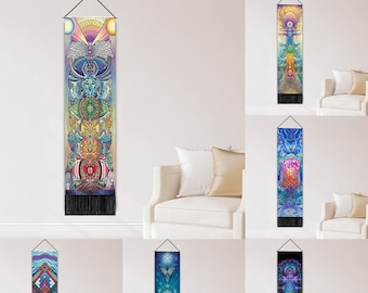 Chakra Tapestry,  Bohemian Mandala Tapestry,  Yoga Meditation Wall Tapestry, Spiritual Trippy Tapestry, Indian Hippie Wall Hanging