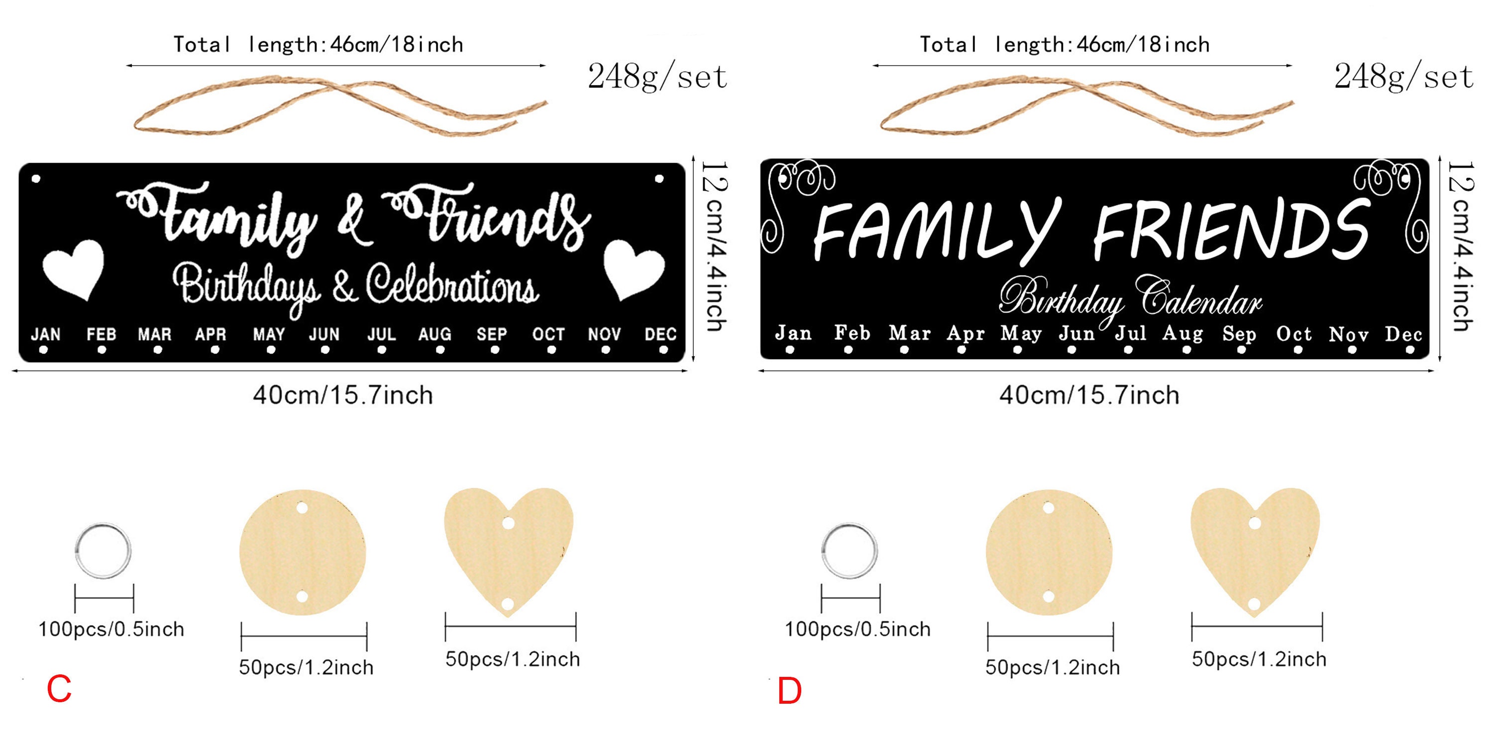 Calander Signs Personalised Wooden Family Calendar, Family Calendar, Birthday Reminder ...