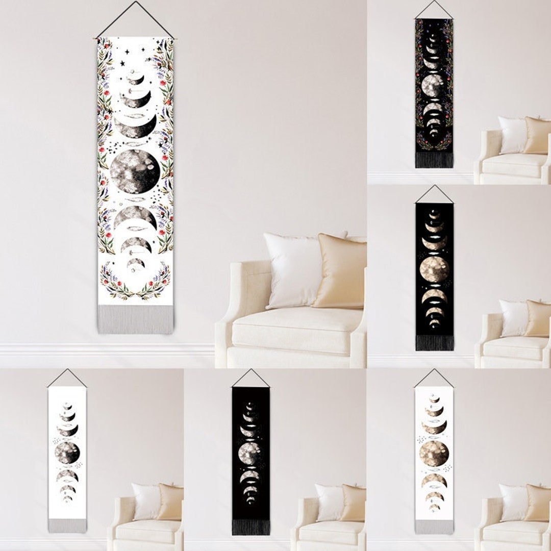 Moon Phase Tapestry, Lunar Eclipse Tapestry, Moon Wall Hanging, Moon ...