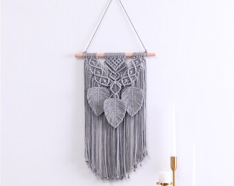 Macrame Feather Wall Hanging, Macrame Wall Decor, Woven Wall Decor, Bohemian Wall Decor, Interior Decor, Boho Decorations for Home Bedroom
