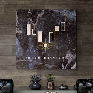 Candlestick Marble - Morning Star | Canvas Art | Wall Art | Office Decor | Investor | Stock Market | Bitcoin | Crypto | Day Trader | Gift