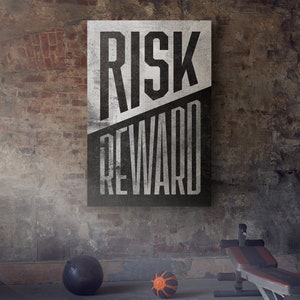 Risk/Reward | Canvas Art | Wall Art | Office Decor | Investor | Stock Market | Bitcoin | Crypto | Day Trader | Wall Street | Gift