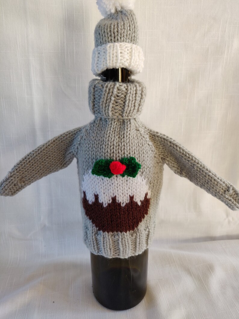Christmas pudding wine bottle jumper Etsy