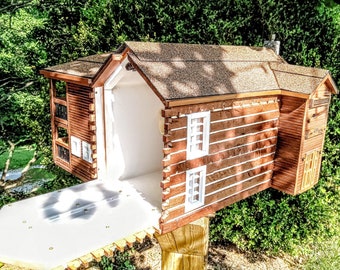 Russel's Fort NC Replica Mailbox-Log Cabin Solar lit theme-custom built options available
