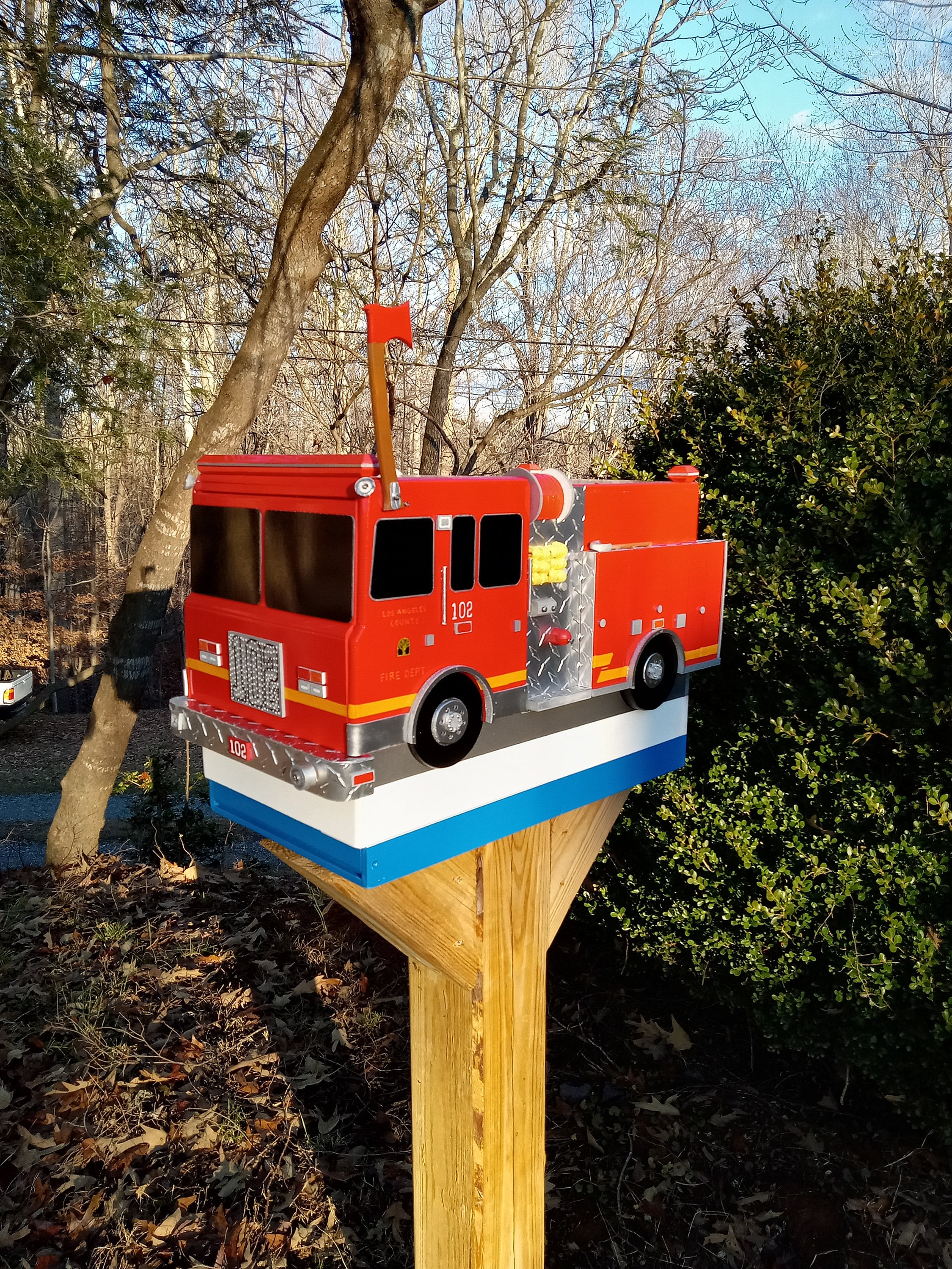 Firetruck Mailbox Replicating Stations Engine - Etsy