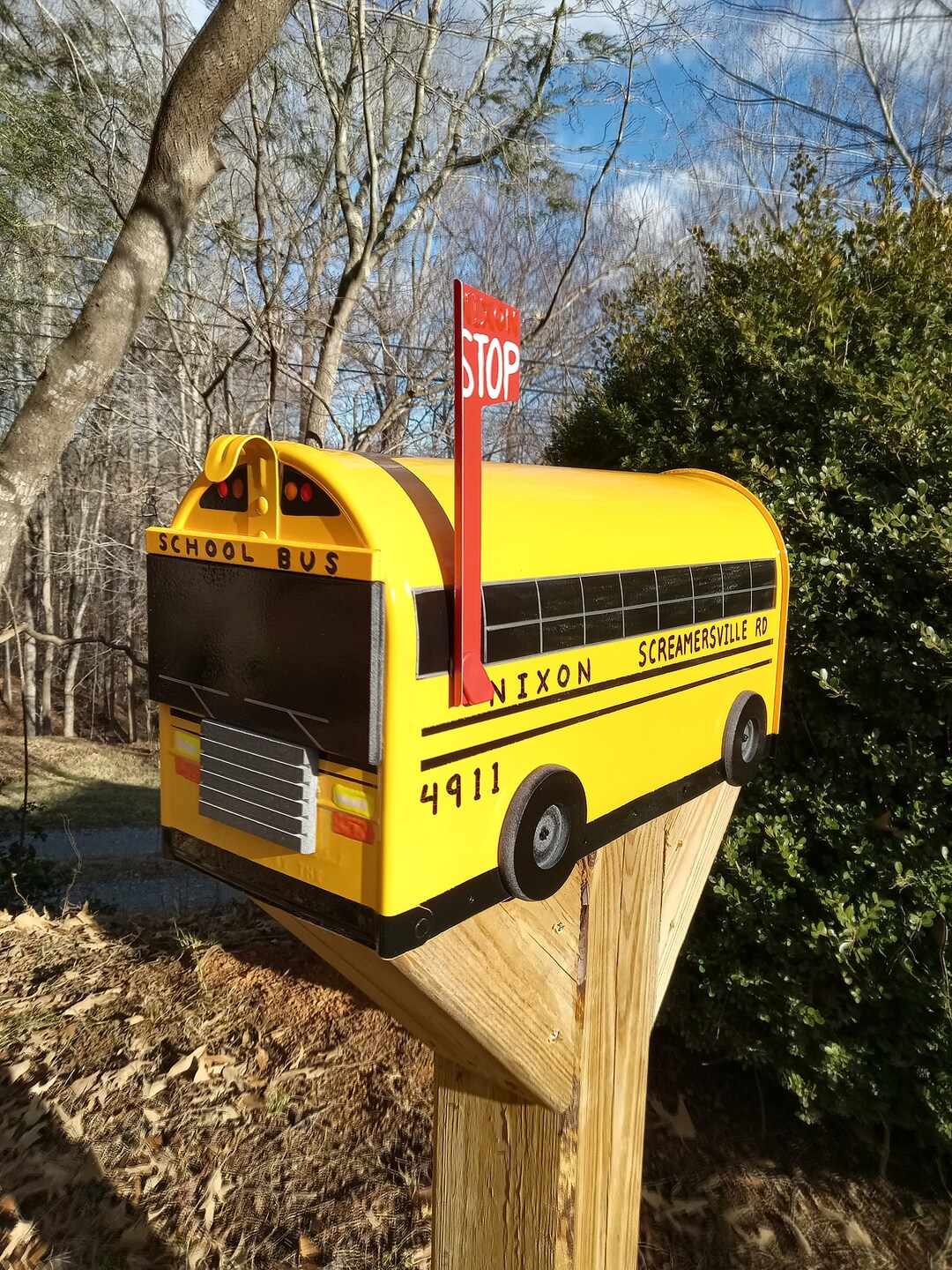 Custom School Bus Mailbox Etsy