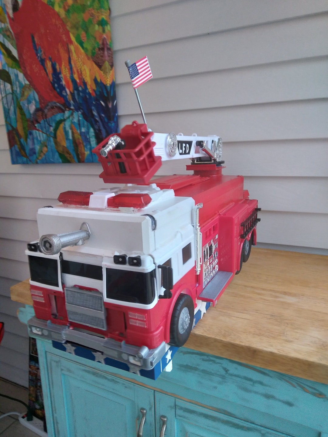 Firetruck Mailbox/ Firetruck Storage Box or a Custom Built Etsy