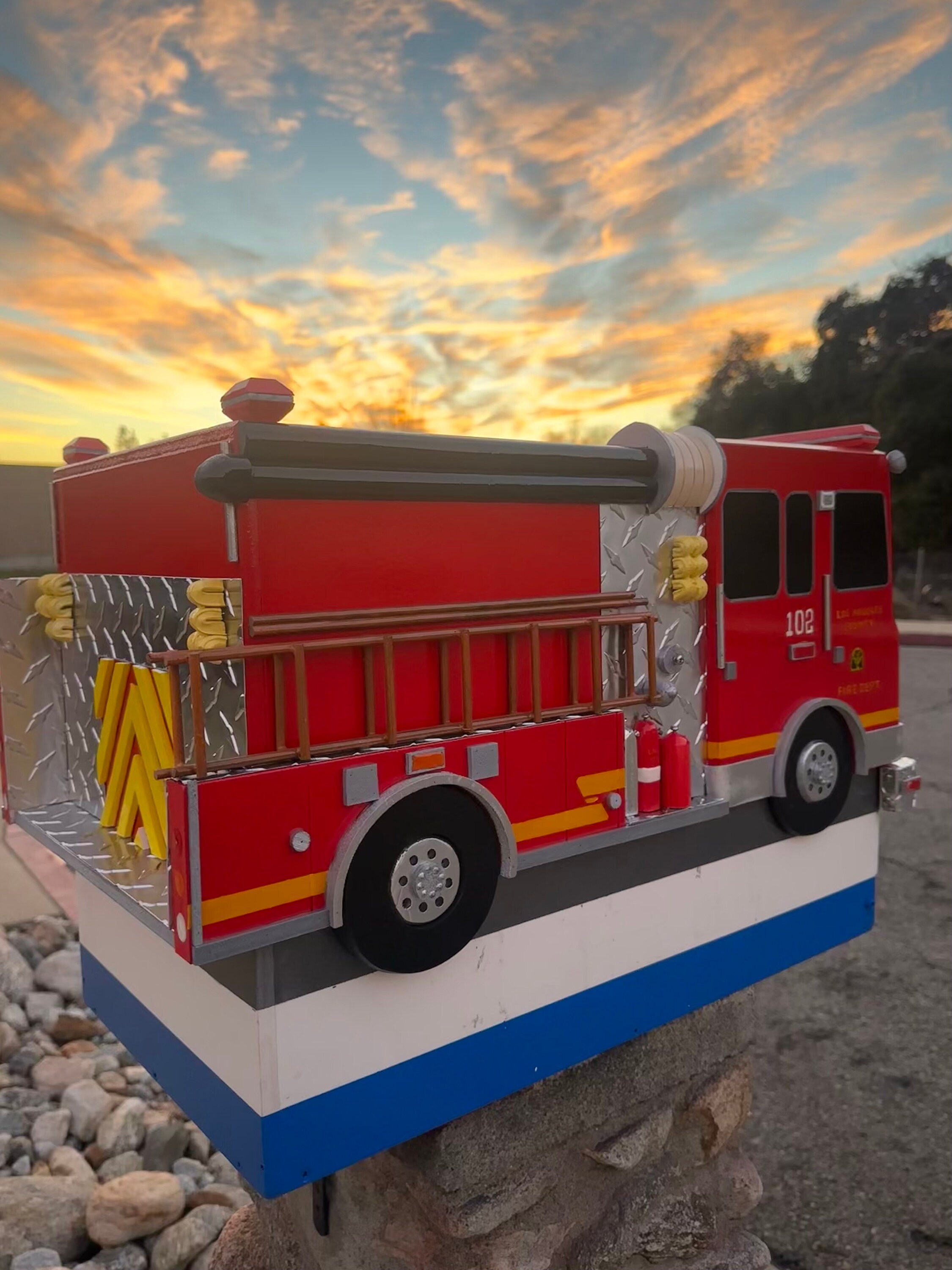 Firetruck Mailbox Replicating Stations Engine - Etsy