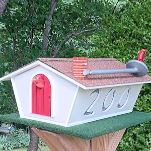 Birdhouse mailbox that lights up at night!! WHAT!!!