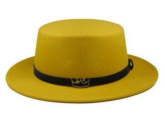 Flat Felt Fedora (Mustard)