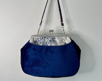 Blue velvet purse