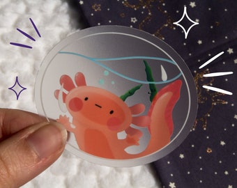 Transparent sticker - Axolotl - Best Seller ||  Sticker - Sticker - Transparent - Cute - Yuckona Créations