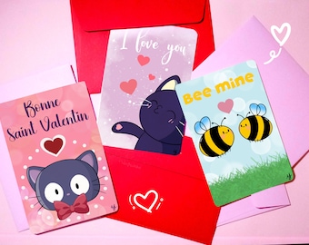 Valentine's Day Card - Lovers' Day || Illustration - Drawing - Cute - Yuckona Créations
