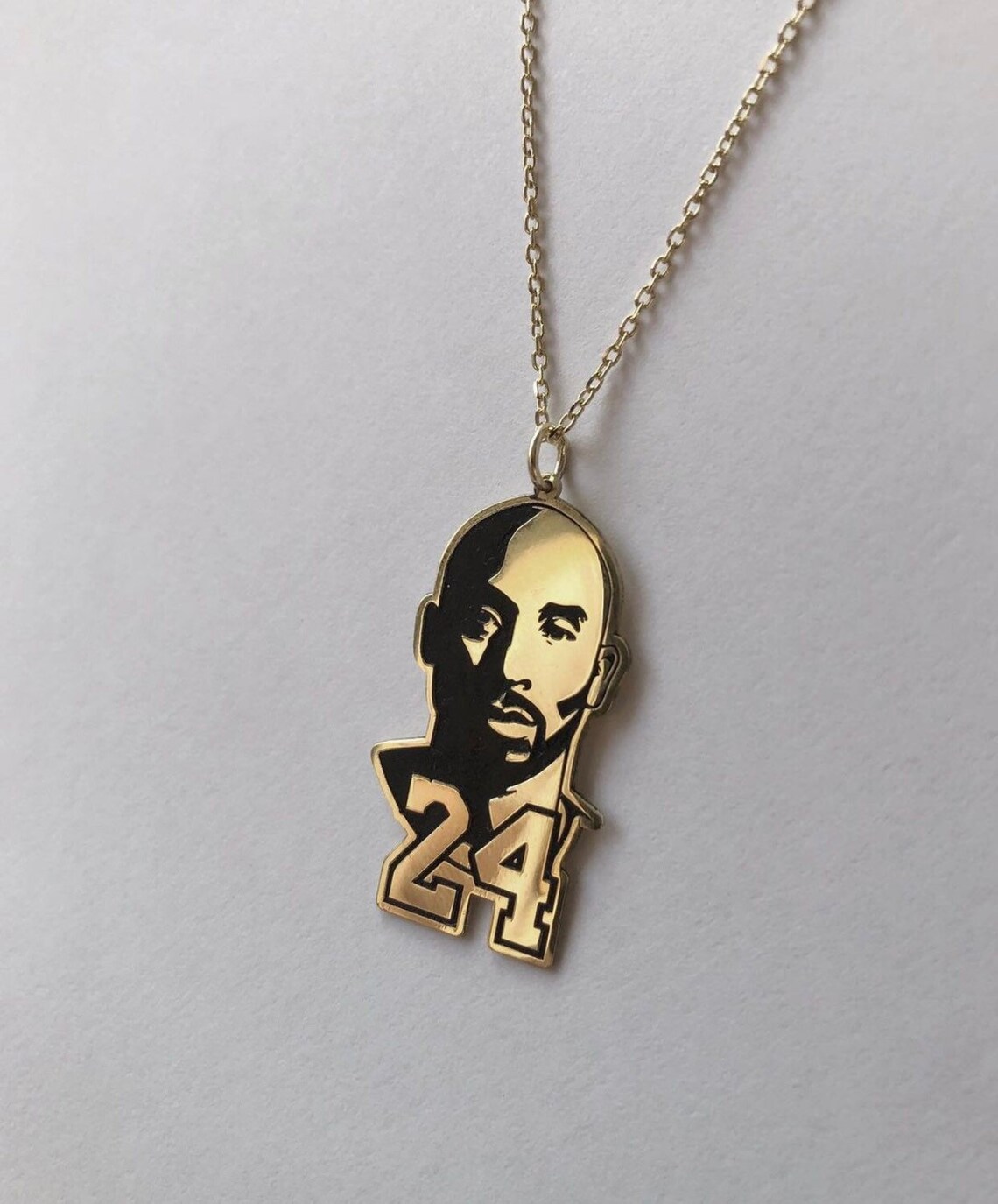925 Sterling Silver Kobe Bryant Necklace Silver Kobe Bryant Etsy