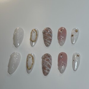 Unhas postiças personalizadas feitas à mão, unhas postiças estilo verão, unhas estilo concha verão, unhas postiças feitas à mão, unhas postiças personalizadas