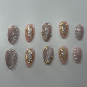 Unhas postiças personalizadas feitas à mão, unhas postiças estilo verão, unhas postiças de arte 3D, unhas postiças feitas à mão, unhas postiças personalizadas