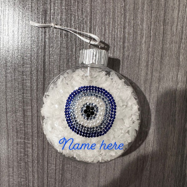 Custom evil eye rhinestone ornament